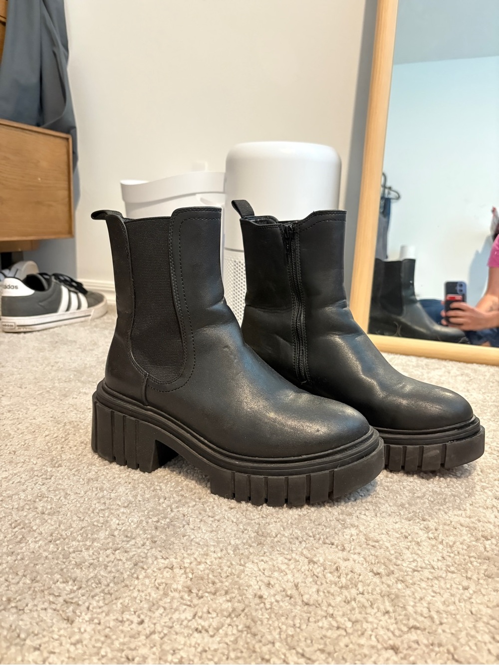 Target Black Chunky Platform Chelsea Moto Boots - Women
